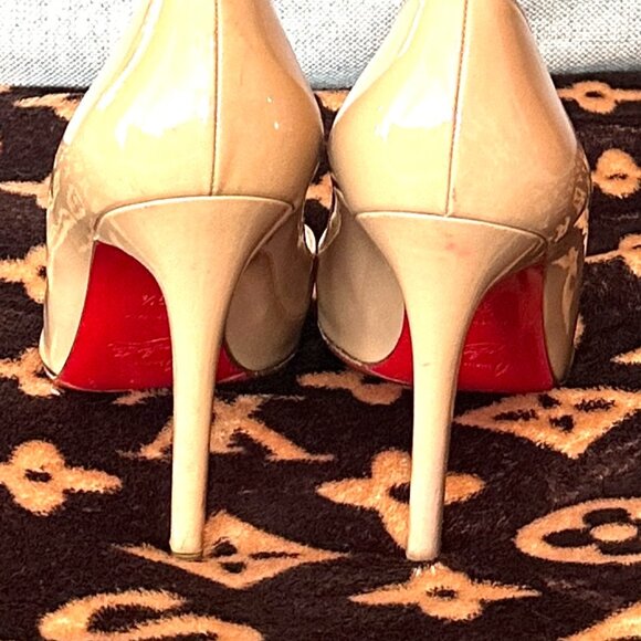 CHRISTIAN LOUBOUTIN 100 MM NUDE HEELS 39 1/2 - Picture 2 of 7